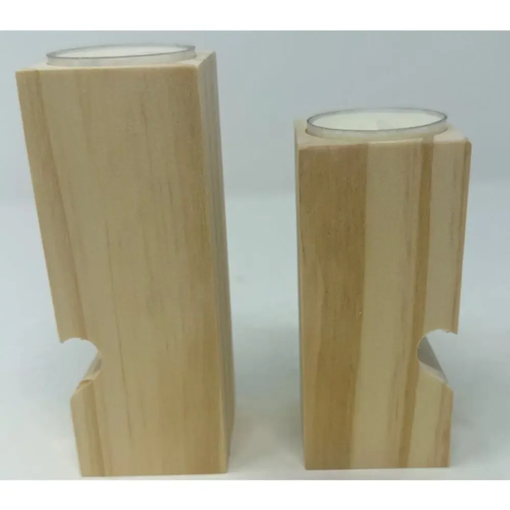 Sympathy Gift Wooden Candleholder Carved Heart with Candles